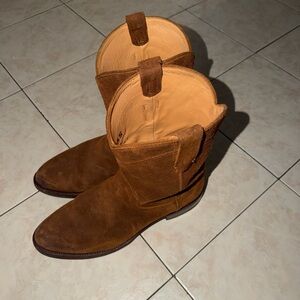 Tecovas Men's Suede Western Boots in Brown Suede with Tan Lining